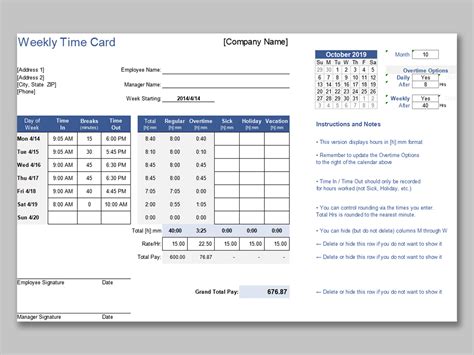 Excel Of Time Card Calculatorxls Wps Free Templates