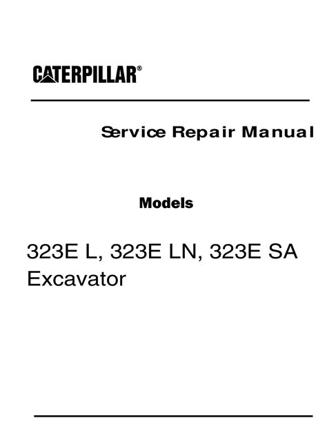 calaméo caterpillar cat 323e ln excavator prefix yrp service repair