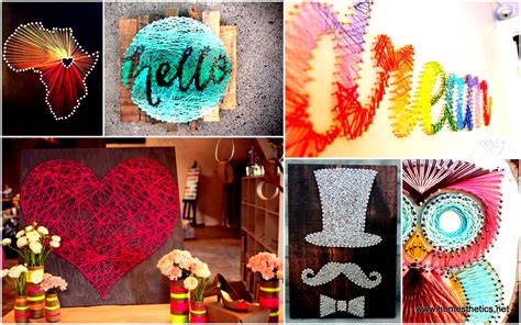 This diy herringbone canvas art is the perfect diy project to create a big statement on a budget. 28 DIY Thread and Nails String Art Projects That Will ...
