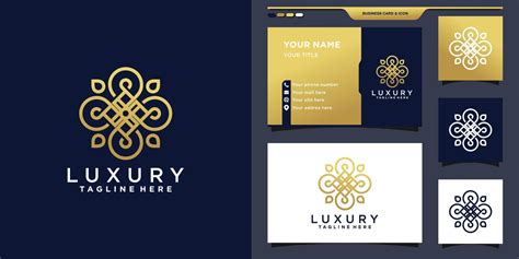 Luxury Logo Design Line Art With Golden Style Color Elegant Logo And