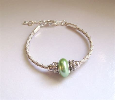 Mellow Green Shell Pearl Bracelet Minimal Feminine Gift On Luulla