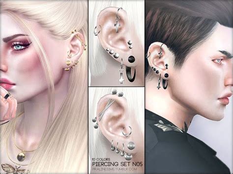 Sims CC S The Best Piercing Set By Pralinesims Sims