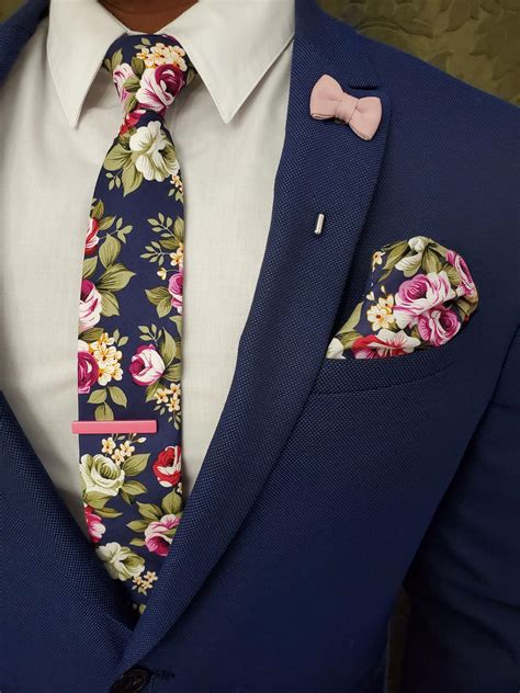 This Is Our Classic Dapper Floral Look The Floral Indigo Tie Is A Bold Pattern That Garners
