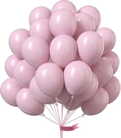 Partywoo Pink Balloons 50 Pcs 12 Inch Pastel Pink Balloons