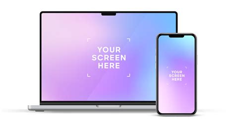 Modern Laptop Mockup Front View And Smartphone Mockup High Quality