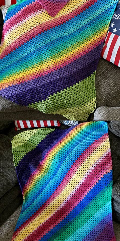 Diagonal Granny Blanket Free Crochet Pattern Crochet Afghan Crochet