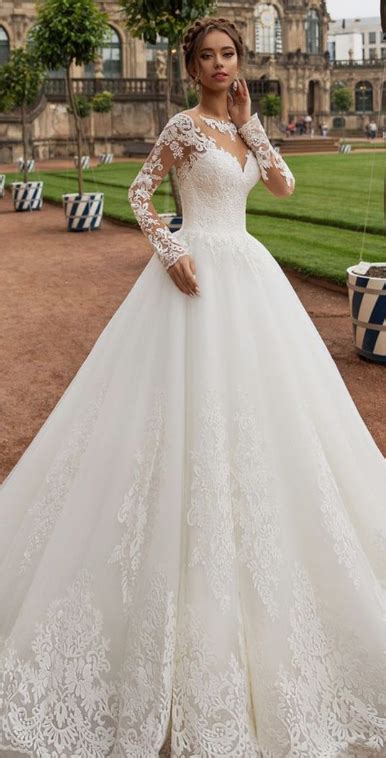 Vestido De Novia Ampón Wedding Dress Long Sleeve Wedding Dresses A