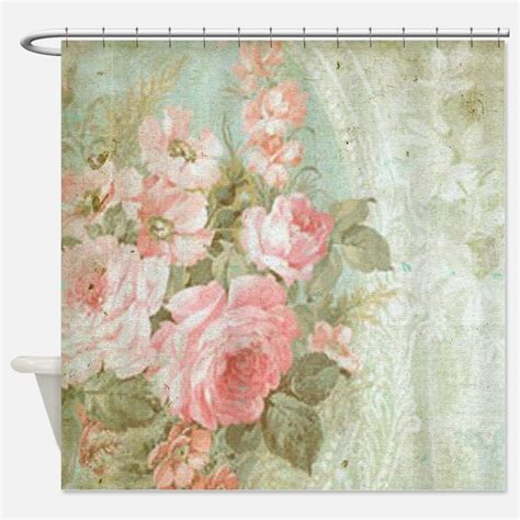 Vintage Floral Shower Curtains Vintage Floral Fabric Shower Curtain Liner