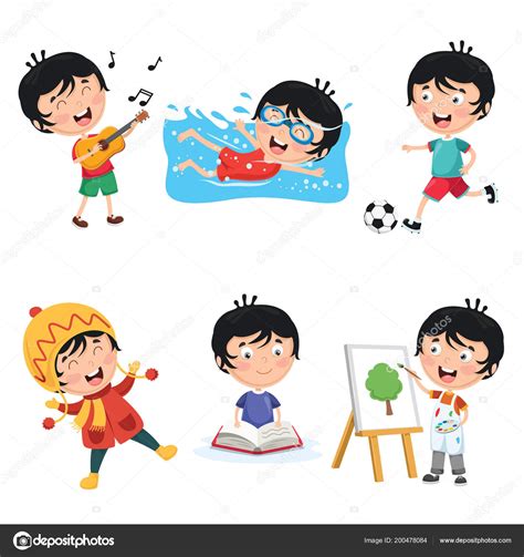 Vector Illustration Kids Daily Routine Activities Stock Vector Image By