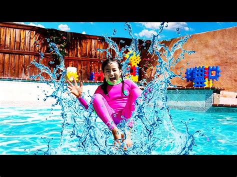 Kids Swimming Pool Big Splash Challenge Pretend Play With Jannie Kids