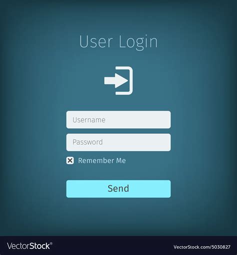 User Login Page On Background Royalty Free Vector Image