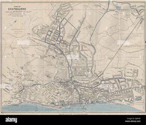 Eastbourne Vintage Towncity Plan Sussex Ward Lock 1939 Vintage Map