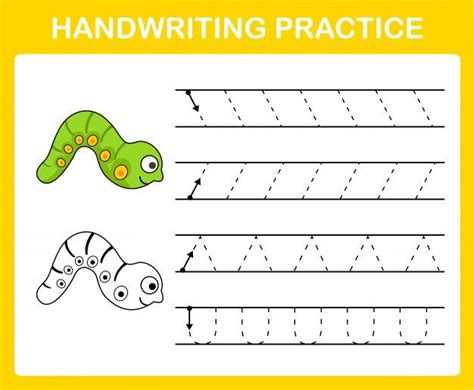 handwriting practice sheet illustration handwriting practice