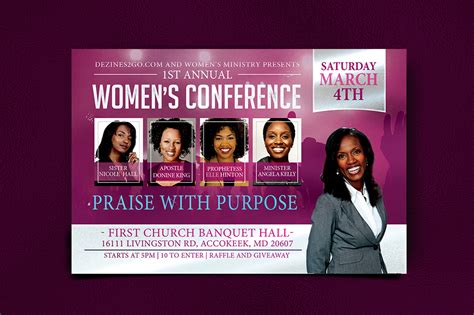 Womens Conference Flyer Template Pink