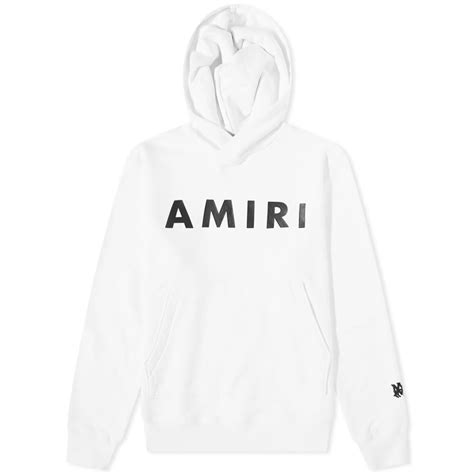Amiri Cotton Army Logo Hoody In White For Men Lyst Australia
