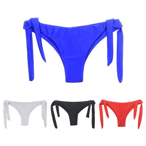 Swimwear Women 2017 Cheeky Bikini Bottom Adjustable Side Ties Brazilian