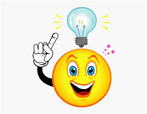 Idea Pictures Thinking Emoji With Light Bulb Free Transparent