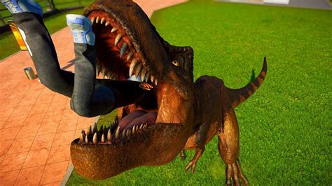 T Rex Spinosaurus Breakout Fight Jurassic World Evolution