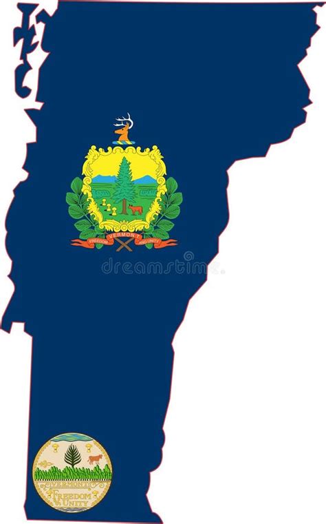 Map Of Vermont State Usa Illustration Vector Stock Vector