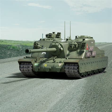 3d Ww2 A39 Tortoise Tank Track Model