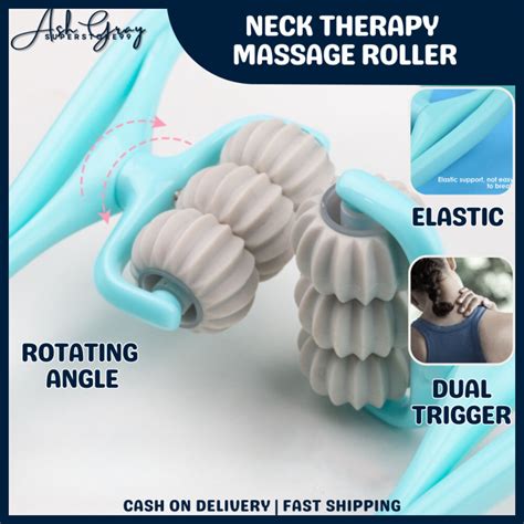 Neck Massager Roller Therapy Neck And Shoulder Dual Trigger Point Roller Cervical Spine