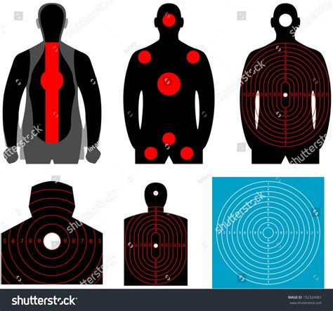 Human Silhouette Target. Set Of Human Target. The Target 