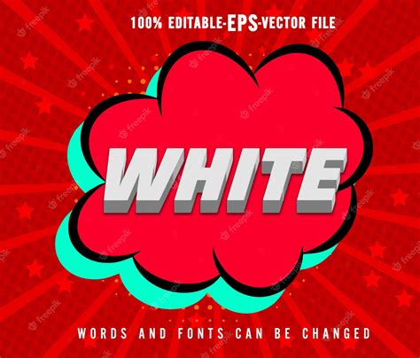 Premium Vector White Pop Art Text Effect