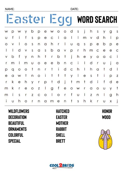 Printable Easter Word Search Cool2bkids
