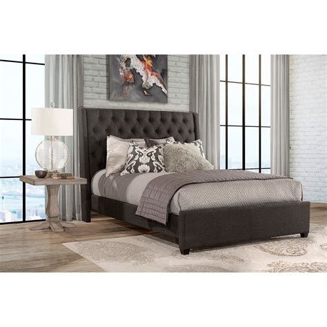 Hillsdale Churchill Traditional Queen Size Upholstered Bed With Tufting