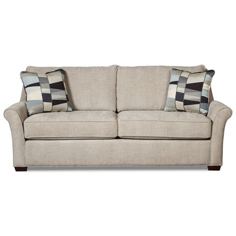The upholstery and the mattress. Craftmaster 7686 Transitional Queen Sleeper Sofa with ...