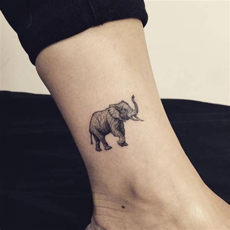 Elephant Tattoo On The Ankle Elephant Tattoo Elephant Tattoos Small Tattoos