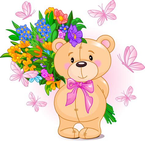 Imagenes de ositos con flores - Imagui