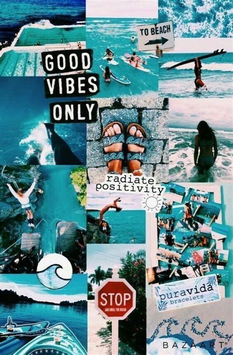 Blue Vsco Backgrounds Cool Backgrounds Beach Wall Collage