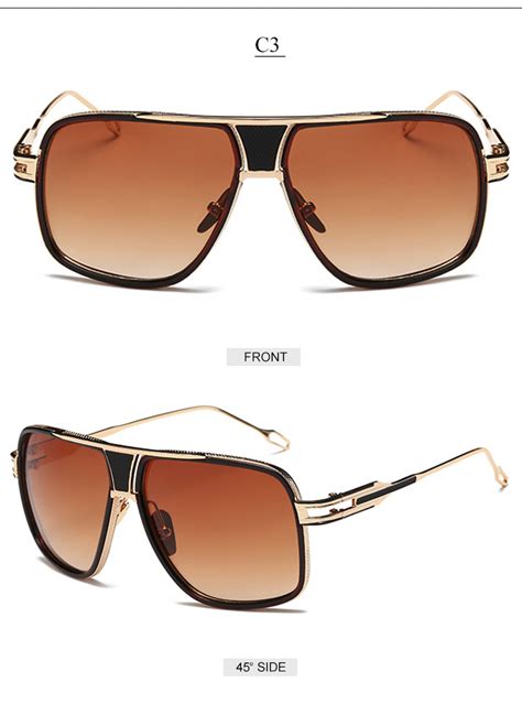 Designer Oversized Square Aviator Sunglasses For Men Women Metal Retro Outdoor Ebay
