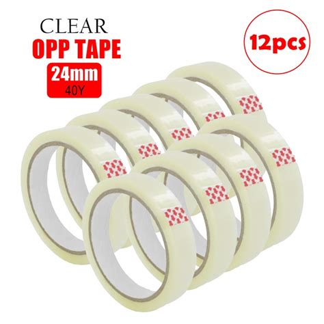 12pcs Opp Clear Tape 24mm X40y Transparent Wrapping Tape Selotape