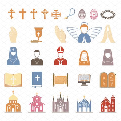 Vector Christian Religion Icons Illustrations Creative Market