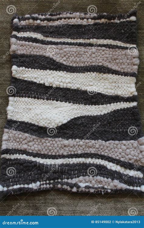 Handwoven Wool Rug Stock Photo Image Of Weft Weaver 85149002