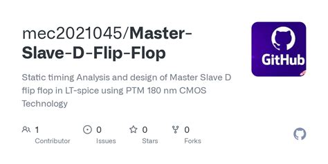 Github Mec Master Slave D Flip Flop Static Timing Analysis