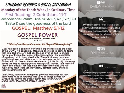 Liturgical Readings Gospel Reflections For Monday Of The Tenth Week
