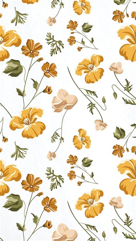 Download Premium Vector Of Beautiful Yellow Flower Seamless Pattern