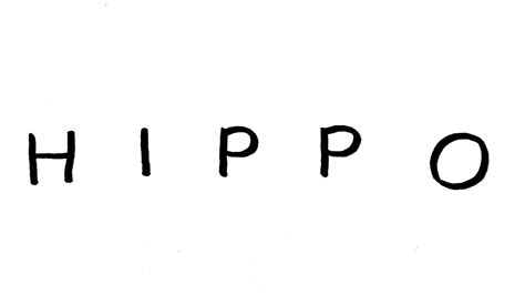 Very Easy! How to Turn Word HIPPO into a Cartoon HIPPOPOTAMUS. Art on