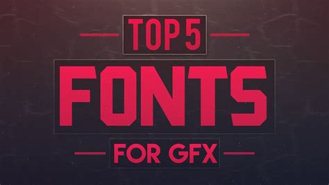 Top 5 Fonts For Gfx Design 1 Free Download Youtube