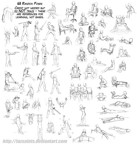 Sheet one of to many, hehe. 63 Random Poses by tazsaints.deviantart.com on @deviantART ...