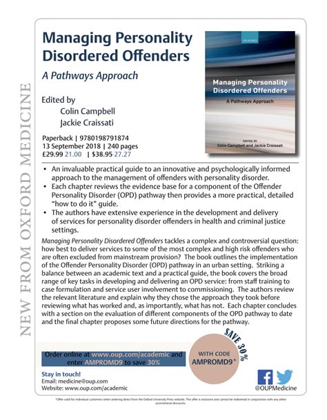 Pdf Managing Personality Disordered Offenders A Pathways Approach