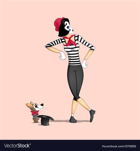 Girl Mime Performance Royalty Free Vector Image