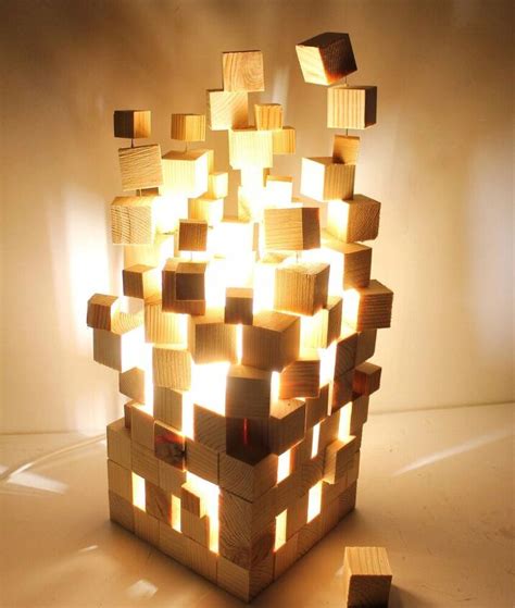 Lamp In Minecraft Style Lamp Wood Lantern Diy Diy Lamp