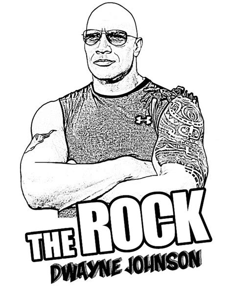 Dwayne The Rock Johnson On Coloring Page With Actors Therock Dwaynejohnson Actors Coloring