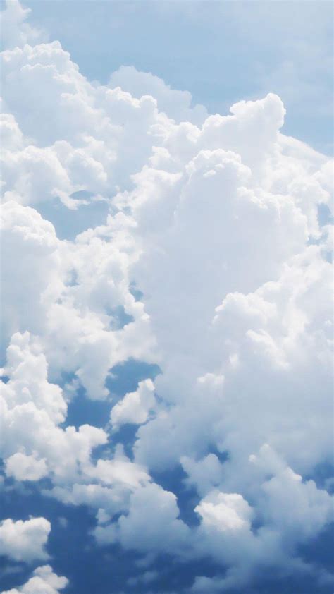 Puffy Clouds With Images Clouds Wallpaper Iphone Blue Wallpaper