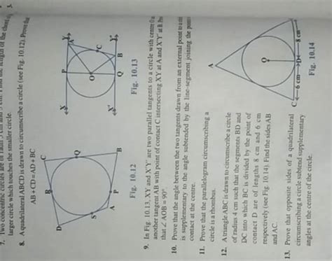 Larger Circle Which Touches The Smaller Circle 8 A Quadrilateral Abcd I