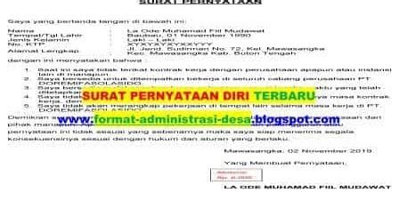 Dalam arti lain, surat ini diartikan sebagai pernyataan secara tertulis. Contoh Surat Pernyataan Diri | FORMAT ADMINISTRASI DESA